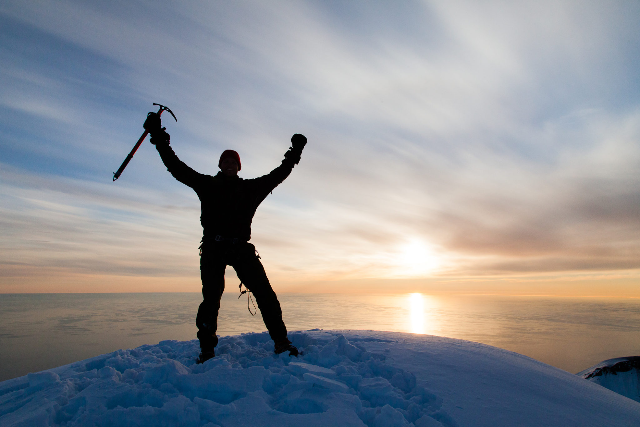 At the summit of Beerenberg, Jan Mayen