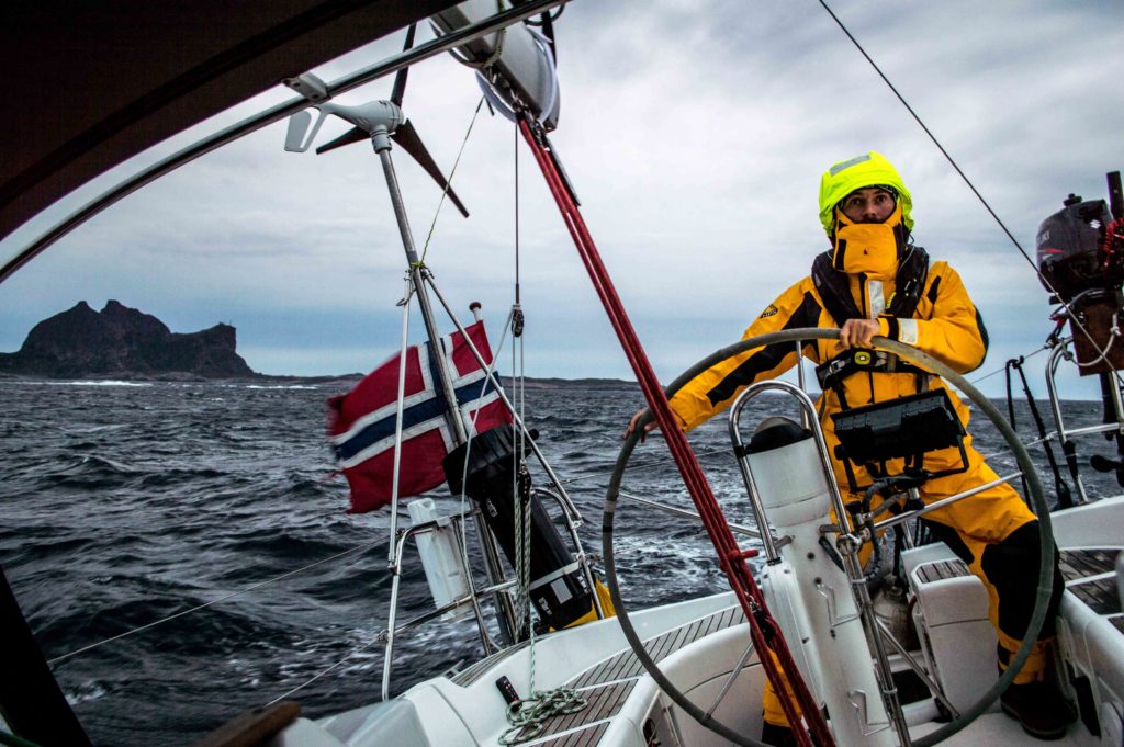 Daniel at the helm. 