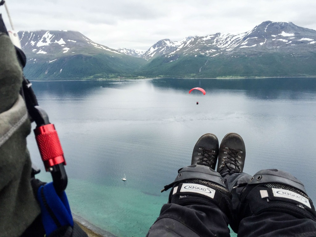 Paragliding somewhere south of Tromsø